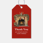 Étiquettes-cadeau Cheminée victorienne confortable Merci de Noël (Devant)