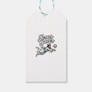 Étiquettes-cadeau Chemise chrétienne vintage Jésus sauve volley-ball