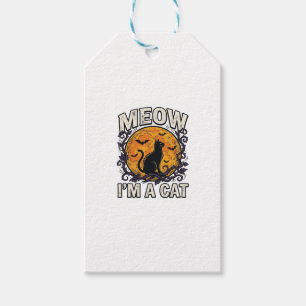 Étiquettes-cadeau Chemise de chat Halloween Miaou Je suis un chat Vi