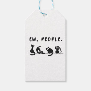 Étiquettes-cadeau Chemise de chat noir drôles femmes nouvelles perso