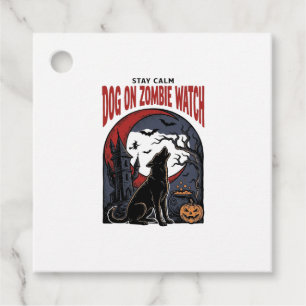 Étiquettes Cadeau Chemise de chien Halloween modèle patrouille zombi
