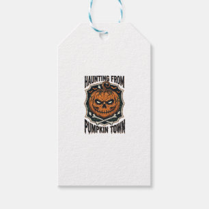 Étiquettes-cadeau Chemise de citrouille d'Halloween vintage Jack O L
