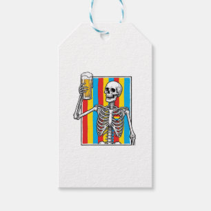 Étiquettes-cadeau Chemise de graveur vintage arc-en-ciel de bière de