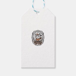 Étiquettes-cadeau Chemise de l'amant de chat occidental Cowboy - Cow