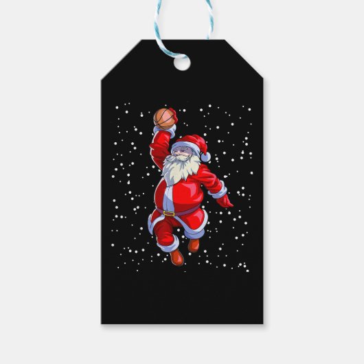 Étiquettes-cadeau Chemise de Noël de basket Hommes garçons Basketbal (Devant)