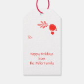 Étiquettes-cadeau Chemise de Noël en aquarelle rouge (Dos)