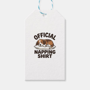 Étiquettes-cadeau Chemise de repos officielle Chien endormi Design v