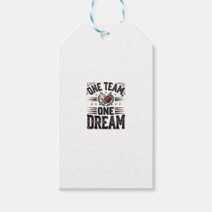 Étiquettes-cadeau Chemise d'équipe sportive vintage One Team One Dre