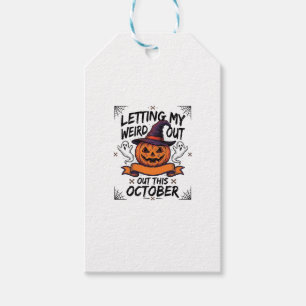 Étiquettes-cadeau Chemise drôle d'Halloween avec des fantômes de cit