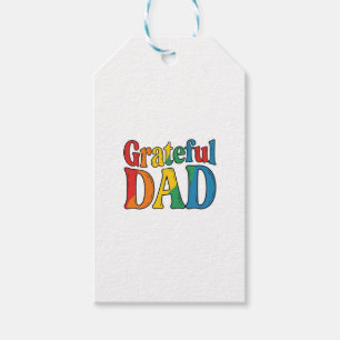 Étiquettes-cadeau Chemise Grateful Dad Vintage Rainbow Typography_1