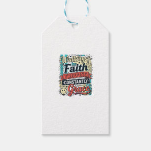 Étiquettes-cadeau Chemise vintage de marche par la foi sauvée par la