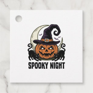 Étiquettes Cadeau Chemise vintage Halloween Citrouille Chat Chapeau