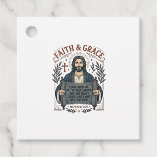 Étiquettes Cadeau Chemise vintage Jésus Croix Point de broderie Grap