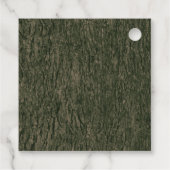 Étiquettes Cadeau Chêne sculpté Automne Pays Mariage rustique Favori (Dos)