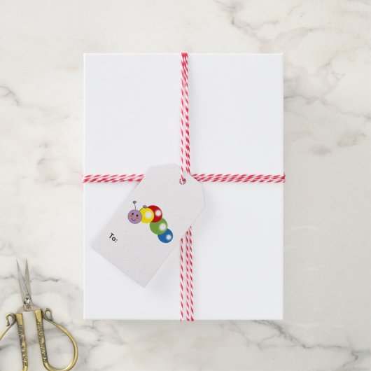Étiquettes-cadeau chenille bébé mignonne (Avec de la ficelle)