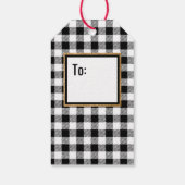 Étiquettes-cadeau Chèque classique de buffle noir et blanc (Dos)
