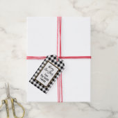 Étiquettes-cadeau Chèque classique de buffle noir et blanc (Avec de la ficelle)