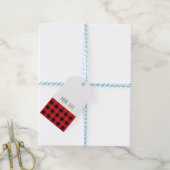 Étiquettes-cadeau Chèque de bison rouge noir Motif moderne (Avec de laficelle)