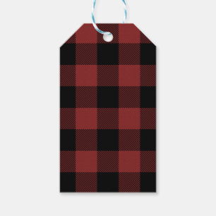 Étiquettes-cadeau Chèque de Buffle Noir Rouge