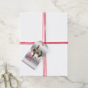 Étiquettes-cadeau CHÈQUE Souhaits de Noël Bébé Chèvre Baisers Basc