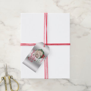 Étiquettes-cadeau CHÈQUE voeux de Noël Bébé Chèvre Baisers Ang