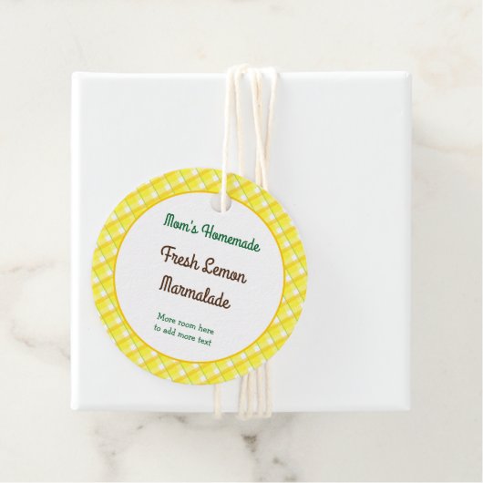 Étiquettes Cadeau Chèques Plaid Jaunes modifiables Rétro (En situation)