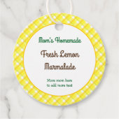 Étiquettes Cadeau Chèques Plaid Jaunes modifiables Rétro (Devant)