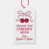 Étiquettes-cadeau Cherries With Bow Thank You Cherry Much Wedding (Devant)