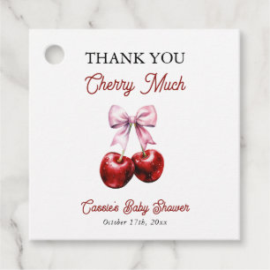 Étiquettes Cadeau Cherry beaucoup rose Baby shower de Merci de Bow