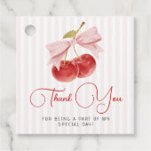 Étiquettes Cadeau Cherry Birthday Favor Tag (Devant)