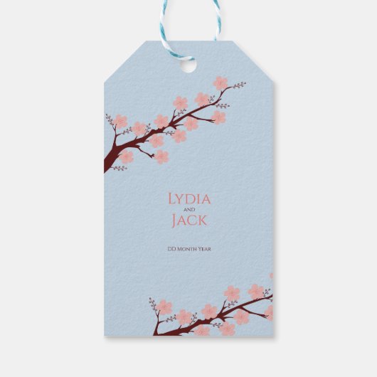 Étiquettes-cadeau Cherry Blossom Mariage à thème (Dos)
