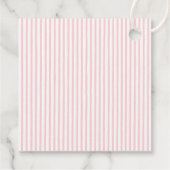 Étiquettes Cadeau "Cherry First" Anniversaire Pink Stripe Bow Merci (Dos)