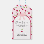 Étiquettes-cadeau Cherry On Top Baby Shower Coquette Pink Cute (Devant)