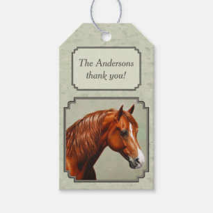 Étiquettes-cadeau Chestnut Morgan Cheval Sage Vert