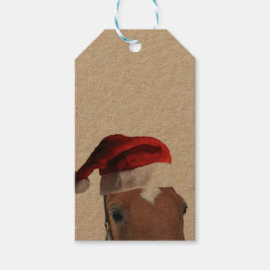 Étiquettes-cadeau Cheval de Noël du Père Noël