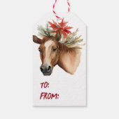 Étiquettes-cadeau Cheval de Noël en aquarelle (Dos)