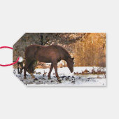 Étiquettes-cadeau Cheval en Hiver Pack de Balises Cadeaux (Dos (Horizontal))
