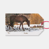 Étiquettes-cadeau Cheval en Hiver Pack de Balises Cadeaux (Devant (Horizontal))