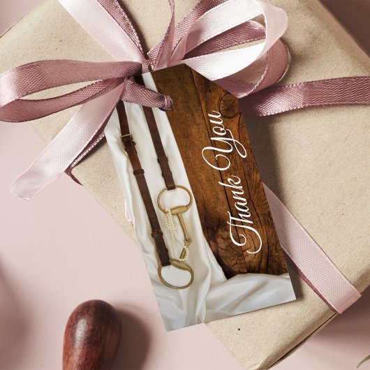 Étiquettes-cadeau Cheval Satin Blanc Bit Western Wedding Favoriser T