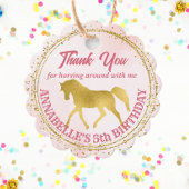 Étiquettes Cadeau Chevaux de cowgirl rose et or cadeau d'anniversair