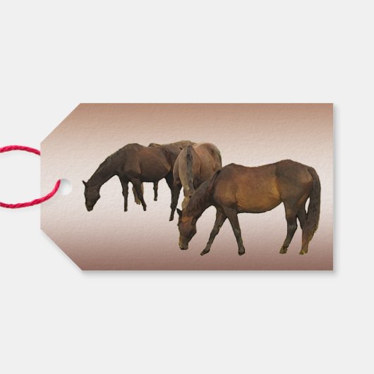 Étiquettes-cadeau Chevaux de pâturage Pack d'étiquettes cadeaux (Dos (Horizontal))