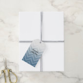 Étiquettes-cadeau Chevron blanc ciel bleu (Avec de la ficelle)