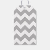 Étiquettes-cadeau Chevron gris et blanc (Devant)