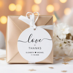 Étiquettes Cadeau Chic Amour Et Merci Mariage