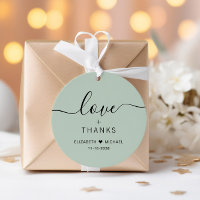 Chic Amour Et Remerciements Mariage Vert Sauge