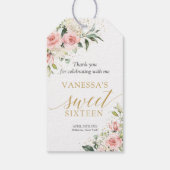 Étiquettes-cadeau Chic aquarelle fleurs rousses sage seize 16e (Dos)