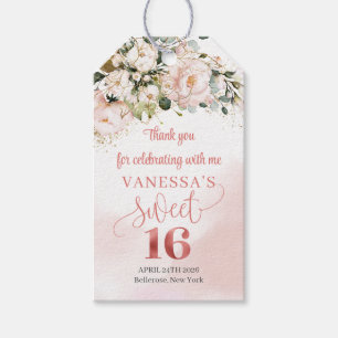 Étiquettes-cadeau Chic aquarelle fleurs rousses sage seize 16e