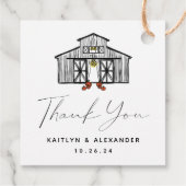 Étiquettes Cadeau Chic Barn Merci Mariage (Dos)
