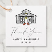 Étiquettes Cadeau Chic Barn Merci Mariage (Devant)