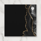 Étiquettes Cadeau Chic Black Gold Agate Bar Mitzvah Custom Party (Dos)